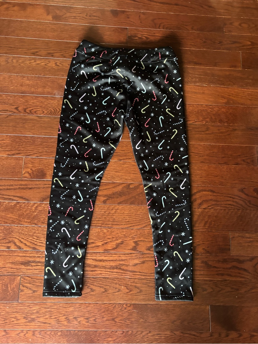 Serra Black Leggings with Colorful Candy Cane Print